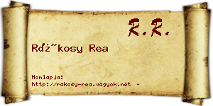 Rákosy Rea névjegykártya